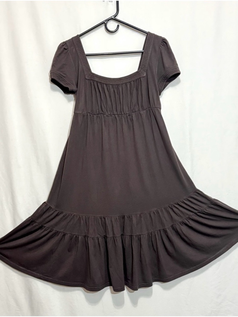 Juicy Couture Chocolate Brown Baby Doll Square-Neck Midi Dress